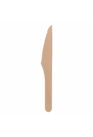 Cuchillo desechable madera 16,5cm 100 unds