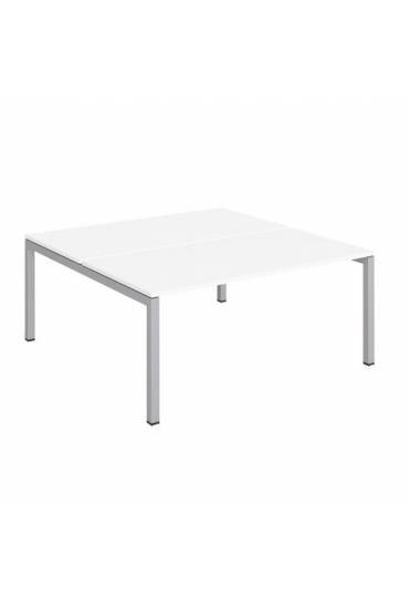 Conjunto 2 mesas160  aluminio Arko blanco