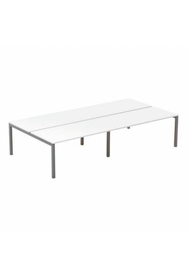 Conjunto 4 mesas140 blanca Arko patas color alumin