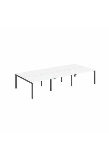 Conjunto 6 mesas120 antracita Arko blanco