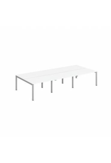 Conjunto 6 mesas120  aluminio Arko blanco