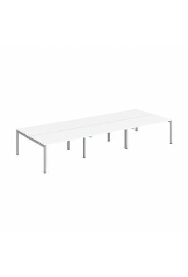 Conjunto 6 mesas140  aluminio Arko blanco