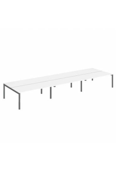 Conjunto 6 mesas 180 blanco Arko antracita