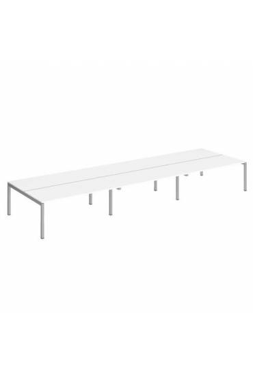 Conjunto 6 mesas 180 blanco Arko aluminio