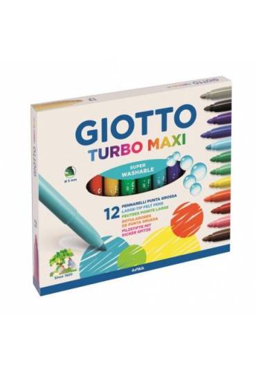 Caja 12 rotuladores Giotto turbo maxi lavables