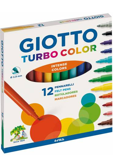 Caja 12 rotuladores Giotto turbo color