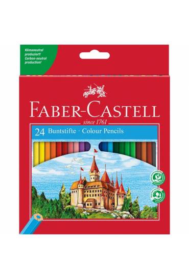 Caja 24 lapices colores Faber Castell caja roja