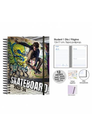 Agenda escolar Senfort 12x17 D/P Skateboard
