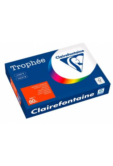 Papel Clairefontaine A4 80g 500 hojas rojo vivo