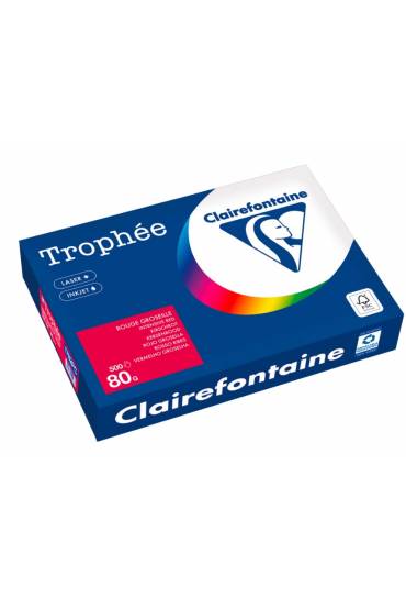 Papel Clairefontaine A4 80g 500 hojas grosella