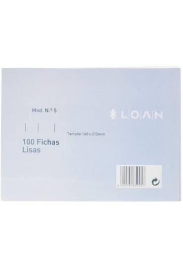 Pack 100 fichas de cartulina 160x215mm lisa