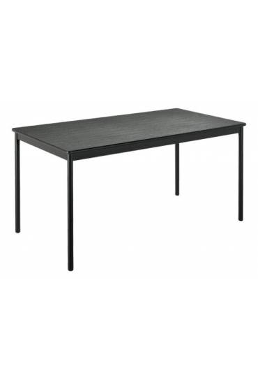 Mesa rectangular Confort 140 negra patas negras