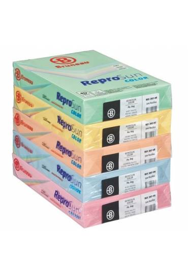 Caja 5 paquetes 500 h papel colores pastel JMB