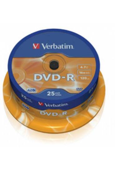 Bobina 25 DVD-R Verbatim 4,7Gb 16x canon incluido