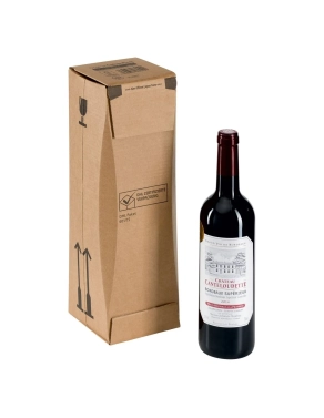 Caja cartón envio 1 botella 75 cl