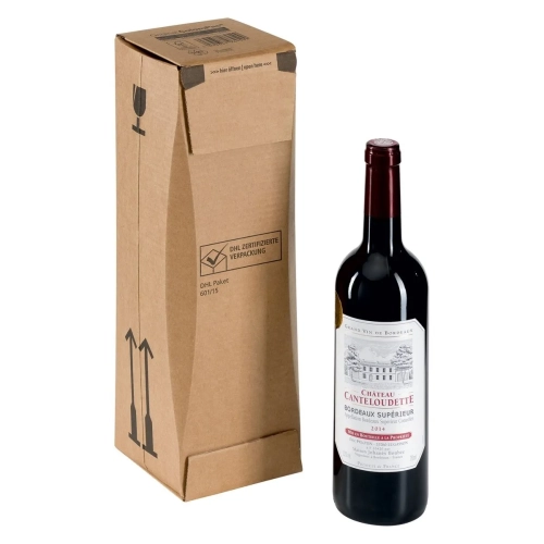 Caja cartón envio 1 botella 75 cl