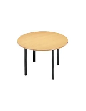 Mesa redonda 120 haya 4 patas tubo metálico color aluminio