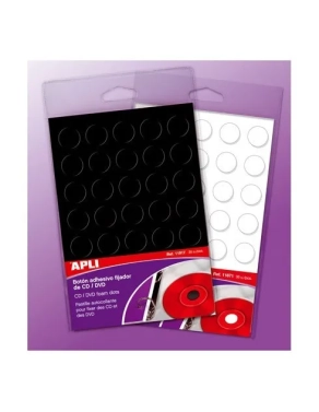 Boton adhesivo fijador CD y DVD Apli blanco