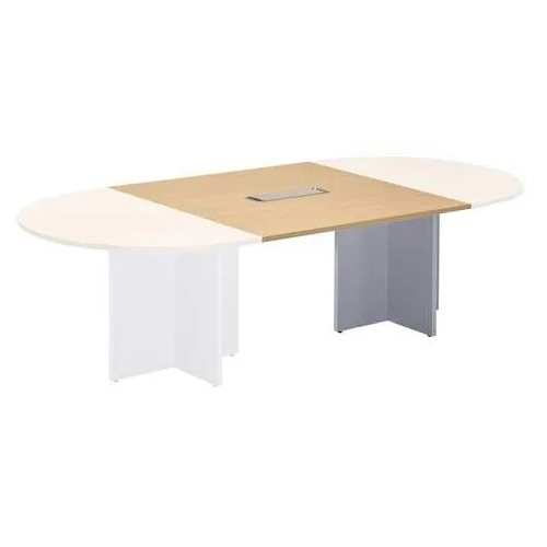 Tablero extensión mesa reunión ovalada haya patas aluminio