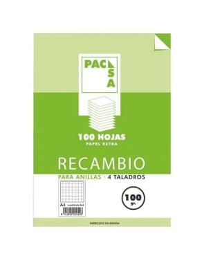 Recambio 100h cuadriculadas 4x4 100gr Pacsa