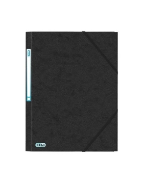 Carpeta carton A4 gomas 3 solapas negro Elba