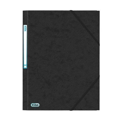 Carpeta carton A4 gomas 3 solapas negro Elba