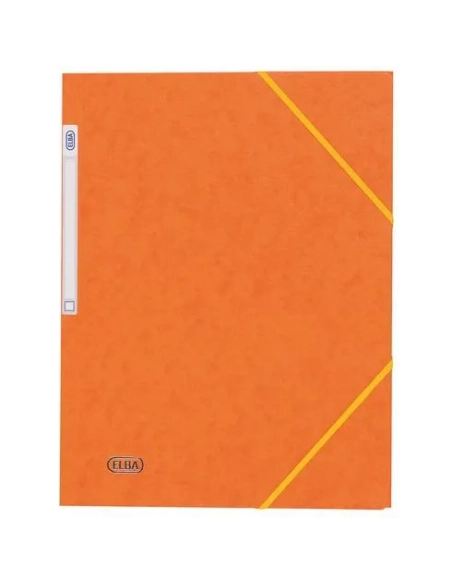 Carpeta carton A4 gomas 3 solapas naranja Elba