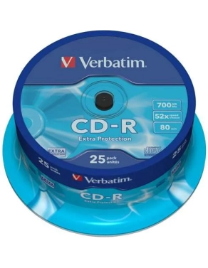 Tarrina 25 cd-r verbatim 52x.700mb.80m