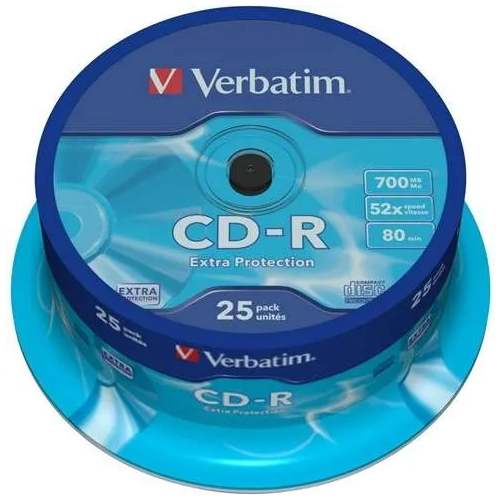Tarrina 25 cd-r verbatim 52x.700mb.80m