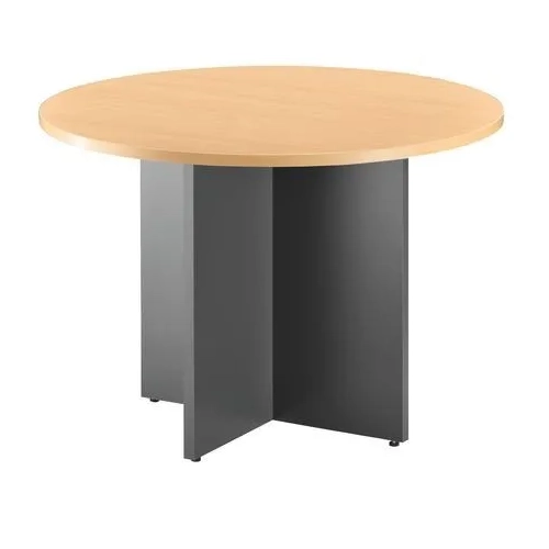 Mesa redonda 100 cm haya pata en cruz antracita