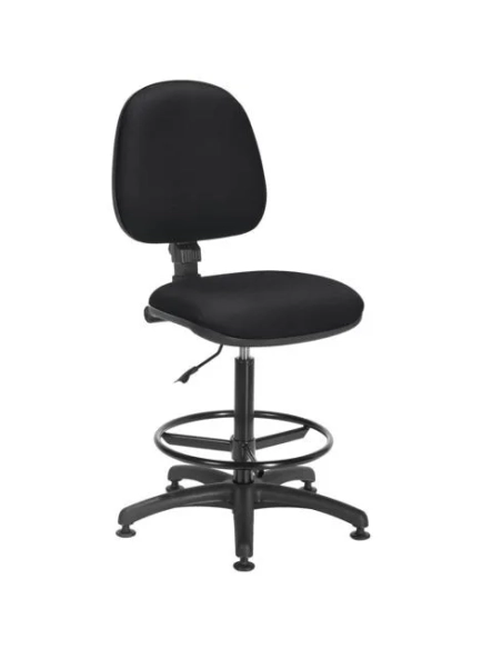 Silla  taller con reposapies contacto permanente Negra