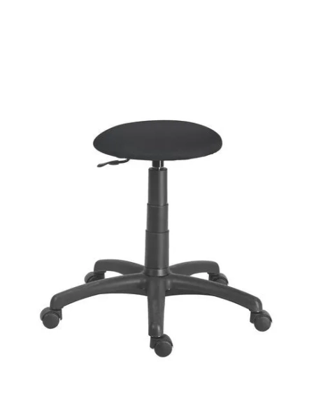 Taburete con ruedas office  estandar negro