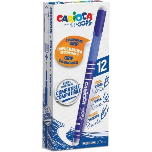 Boligrafo tinta Borrable Carioca Oops azul