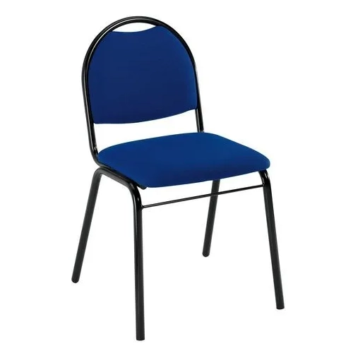 Silla visitante Volga 4 patas tubo tapizada azul