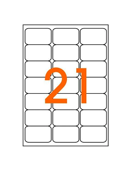 Caja 200 hojas etiquetas laser 63,5x38,5 jmb