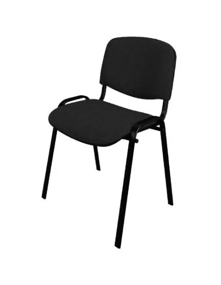 Silla conferencia vinilo negro pata negra