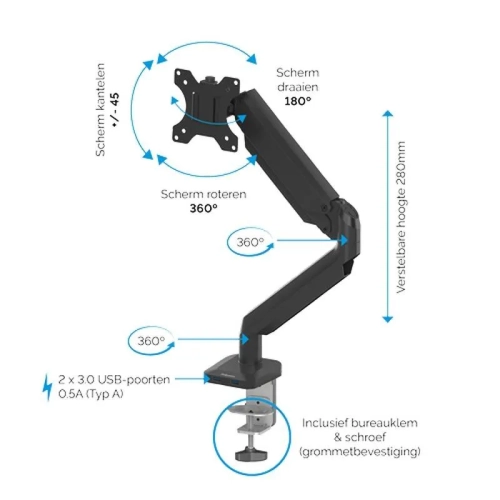 Brazo articulado monitor