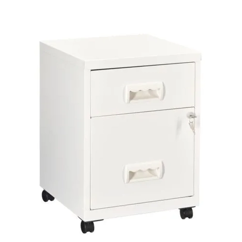 Cajonera metalica con ruedas budget 2 cajones blanco