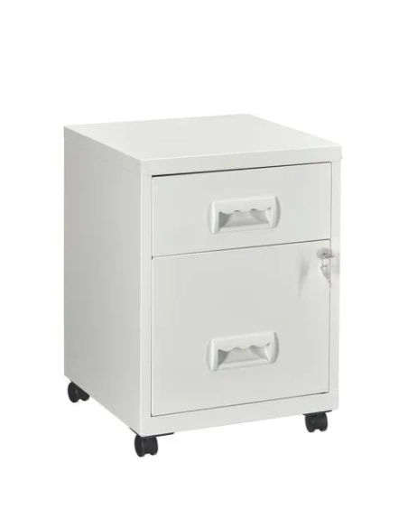 Cajonera metalica con ruedas budget 2 cajones gris