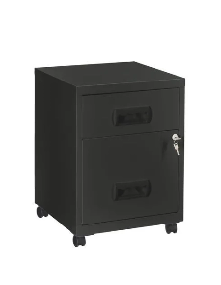 Cajonera metalica con ruedas budget 2 cajones negro