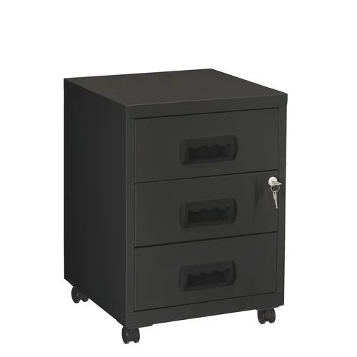Cajonera metalica con ruedas budget 3 cajones negro
