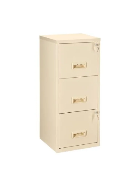 Archivador metalico carpetas colgantes 3 cajones beige