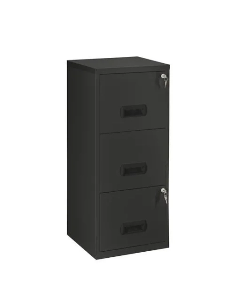 Archivador metalico carpetas colgantes 3 cajones negro