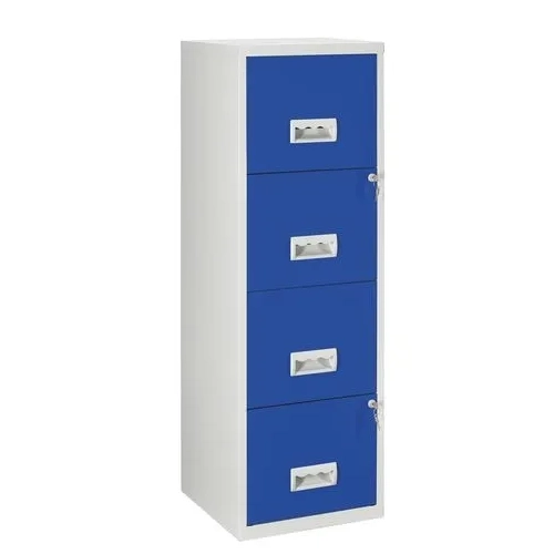 Archivador metalico Budget 4 cajones carpetas colgantes gris/azul