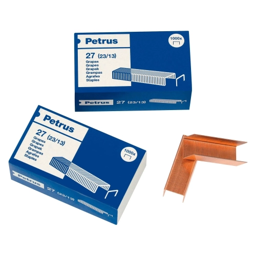 Caja 1000 grapas Cobreadas Petrus 23/13