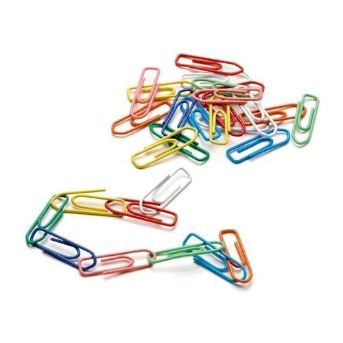 Caja 100 clips colores surtidos 26 mm