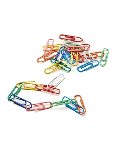 Caja 100 clips colores surtidos 26 mm