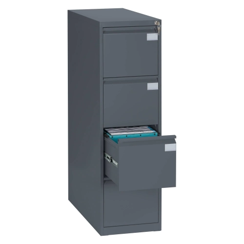 Archivador metalico carpetas colgantes 4 cajones Pro negro