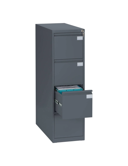 Archivador metalico carpetas colgantes 4 cajones Pro negro