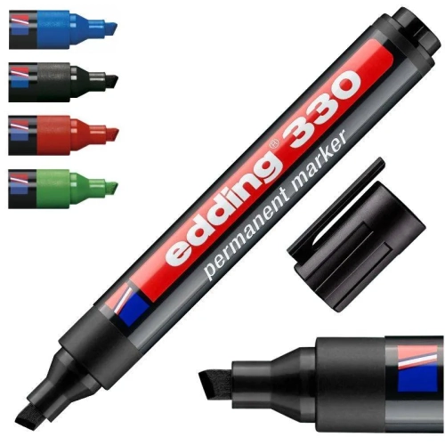 Marcador Edding 330 punta bisel negro